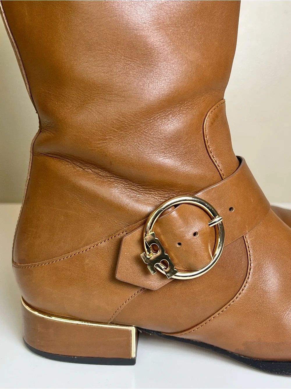 Tory Burch Sofia Brown Leather Knee-High Riding Boots Size 9